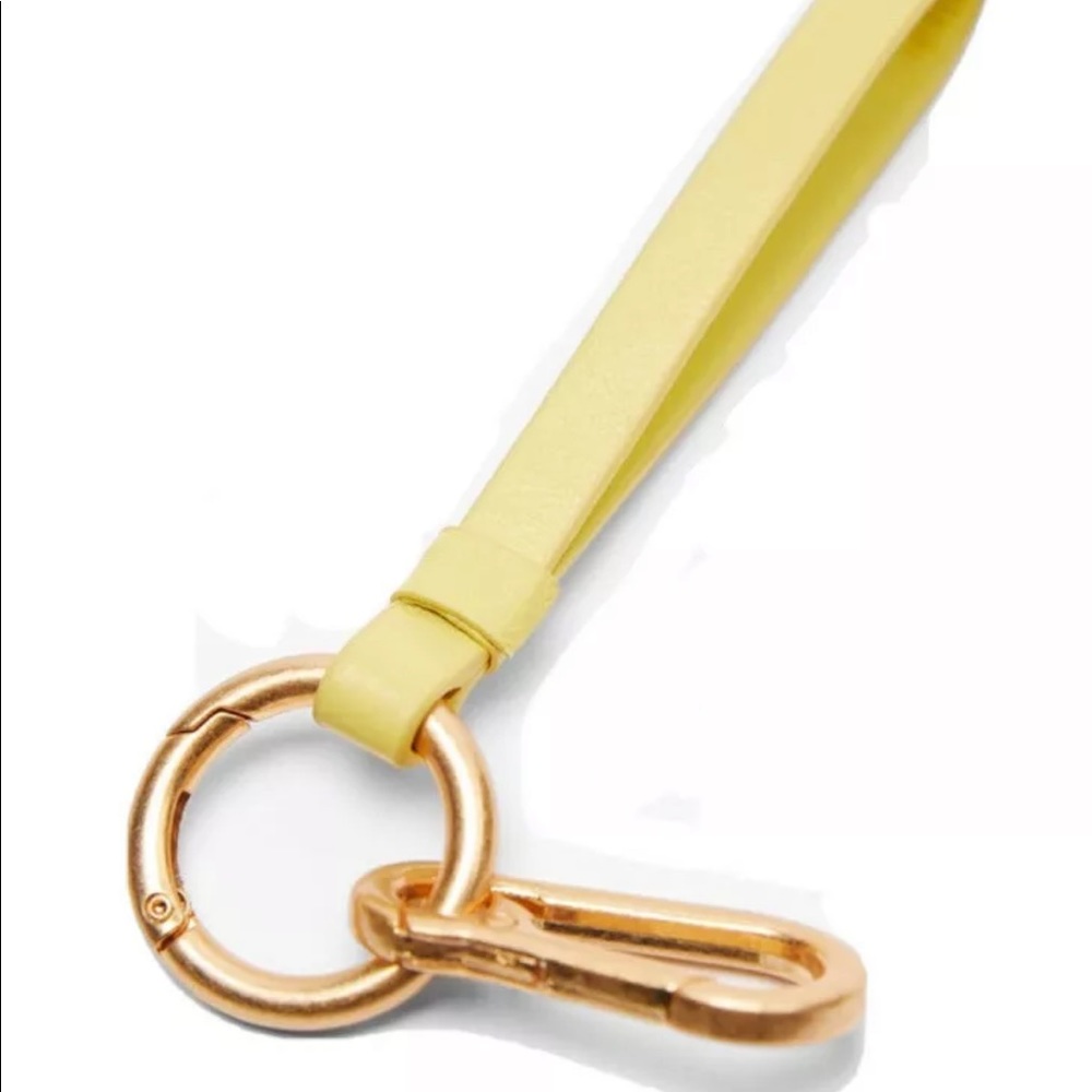 Zara Leather Key Ring Lanyard Yellow